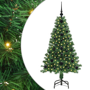 Árbol de Navidad artificial Verde 120 cm PVC y Acero y Plástico H
