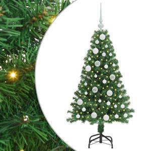 Árbol de Navidad artificial Verde 120 cm PVC y Acero y Plástico H