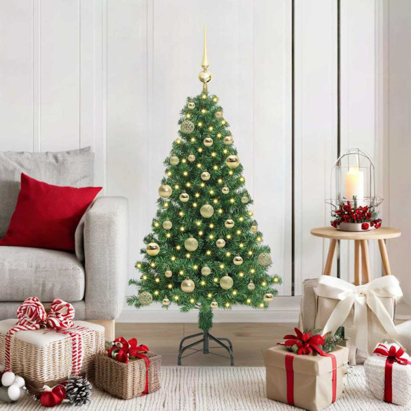 Árbol de Navidad artificial Verde 120 cm PVC y Acero y Plástico D