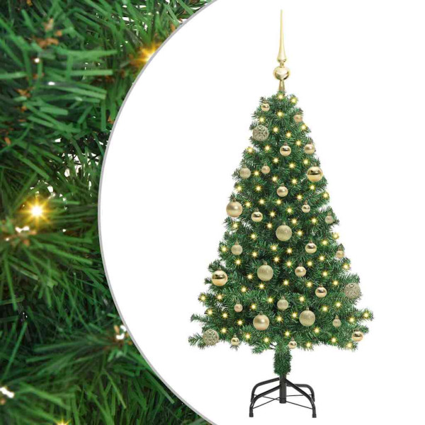 Árbol de Navidad artificial Verde 120 cm PVC y Acero y Plástico M 2
