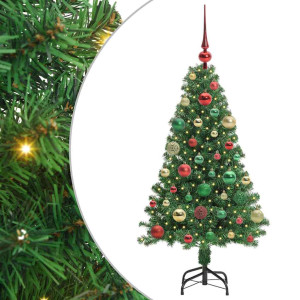 Árbol de Navidad artificial Verde 120 cm PVC y Acero y Plástico H