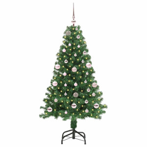 Árbol de Navidad artificial Verde 150 cm PVC y Acero y Plástico H
