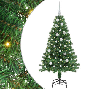 Árbol de Navidad artificial Verde 150 cm PVC y Acero y Plástico H