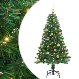 Árbol de Navidad artificial Verde 150 cm PVC y Acero y Plástico H
