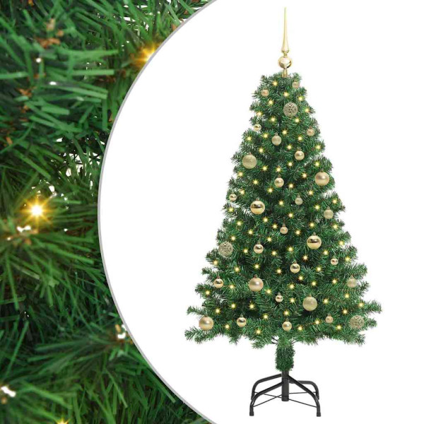 Árbol de Navidad artificial Verde 150 cm PVC y Acero y Plástico M 2
