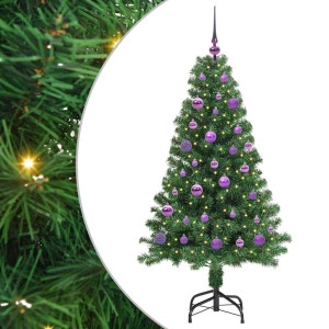 Árbol de Navidad artificial Verde 150 cm PVC y Acero y Plástico H