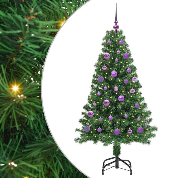 Árbol de Navidad artificial Verde 150 cm PVC y Acero y Plástico M 2