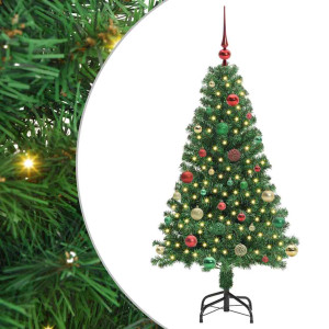 Árbol de Navidad artificial Verde 150 cm PVC y Acero y Plástico H