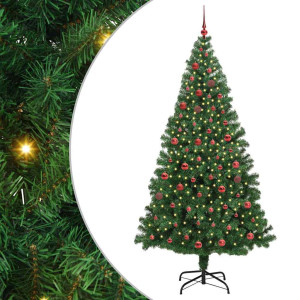 Árbol de Navidad artificial Verde 210 cm PVC y Acero y Plástico H