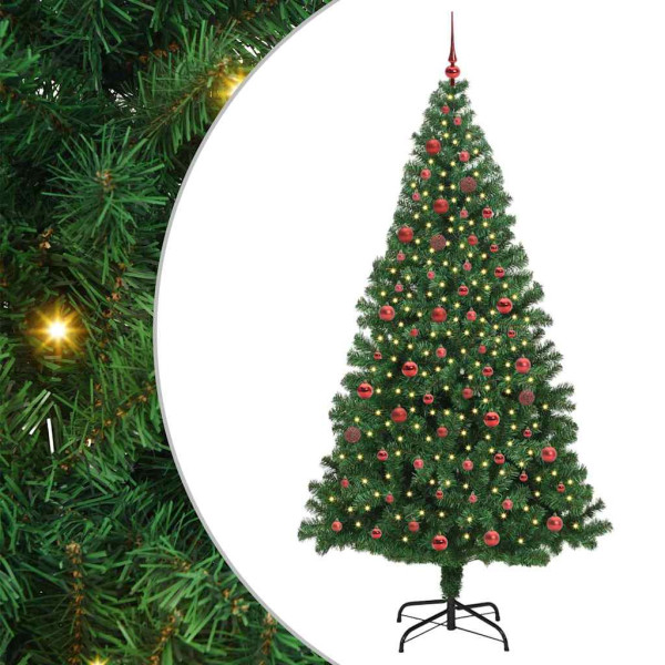 Árbol de Navidad artificial Verde 210 cm PVC y Acero y Plástico M 2