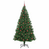 Árbol de Navidad artificial Verde 210 cm PVC y Acero y Plástico 4