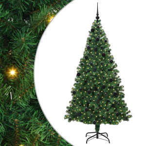 Árbol de Navidad artificial Verde 210 cm PVC y Acero y Plástico H