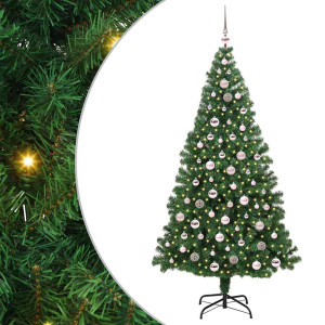 Árbol de Navidad artificial Verde 210 cm PVC y Acero y Plástico H