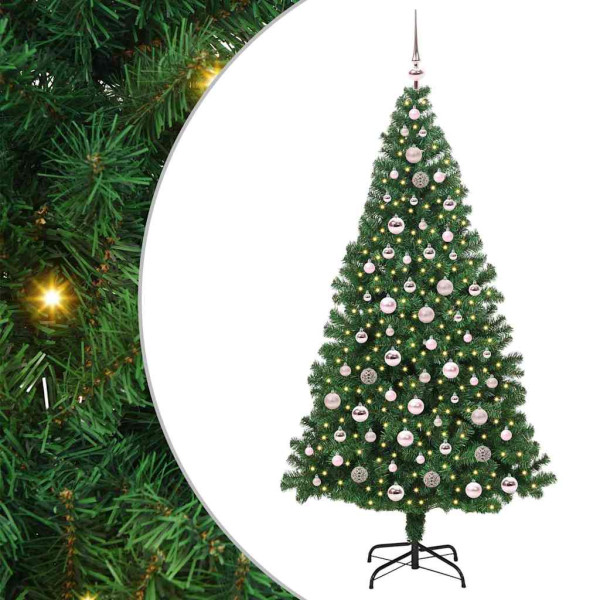 Árbol de Navidad artificial Verde 210 cm PVC y Acero y Plástico M 2