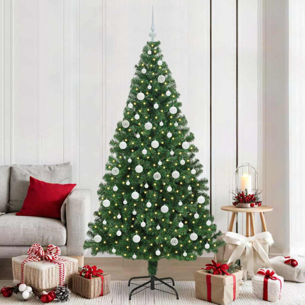 Árbol de Navidad artificial Verde 210 cm PVC y Acero y Plástico D