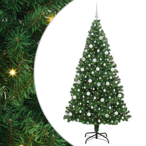 Árbol de Navidad artificial Verde 210 cm PVC y Acero y Plástico H