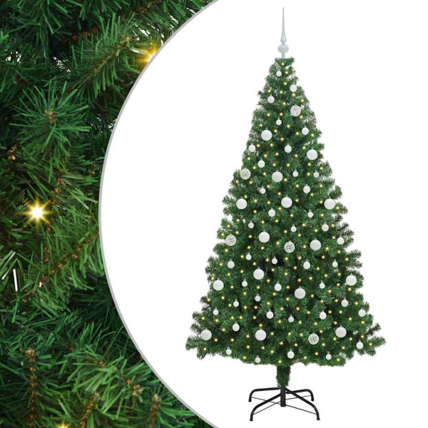 Árbol de Navidad artificial Verde 210 cm PVC y Acero y Plástico M 2