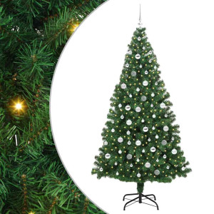 Árbol de Navidad artificial Verde 210 cm PVC y Acero y Plástico H