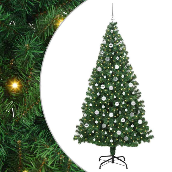Árbol de Navidad artificial Verde 210 cm PVC y Acero y Plástico M 2