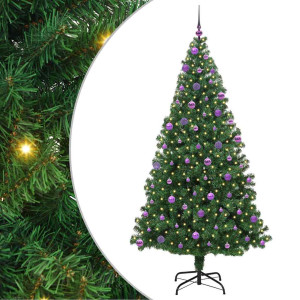Árbol de Navidad artificial Verde 210 cm PVC y Acero y Plástico H