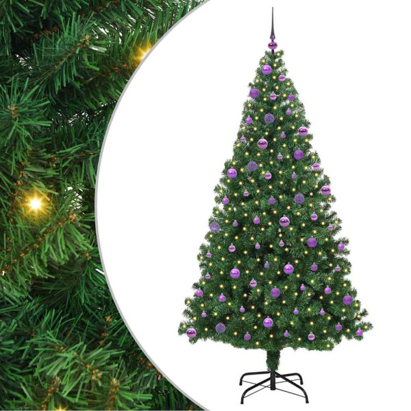 Árbol de Navidad artificial Verde 210 cm PVC y Acero y Plástico M 2