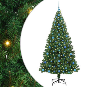 Árbol de Navidad artificial Verde 210 cm PVC y Acero y Plástico H