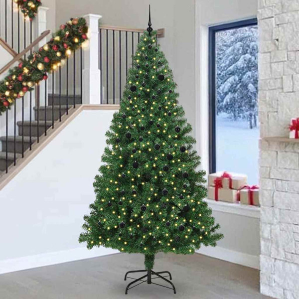 Árbol de Navidad artificial Verde 240 cm PVC y Acero y Plástico D