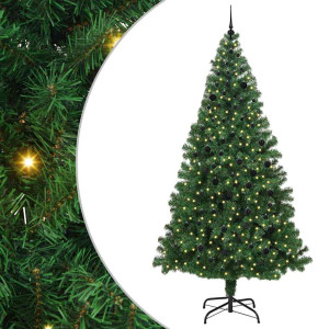 Árbol de Navidad artificial Verde 240 cm PVC y Acero y Plástico H