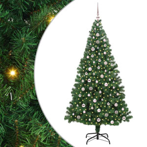 Árbol de Navidad artificial Verde 240 cm PVC y Acero y Plástico H