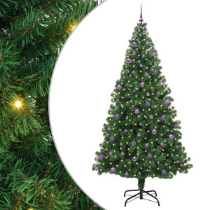 Árbol de Navidad artificial Verde 240 cm PVC y Acero y Plástico H