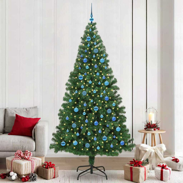 Árbol de Navidad artificial Verde 240 cm PVC y Acero y Plástico D