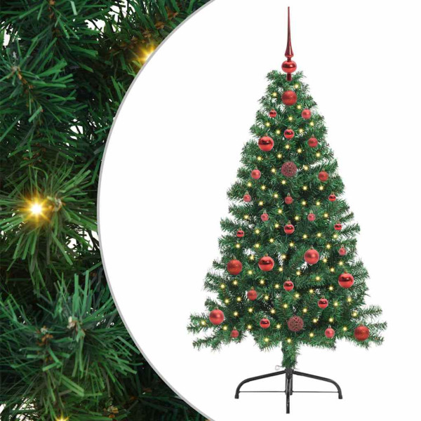 Árbol de Navidad Artificial Preiluminado Verde 120 cm PVC M 2