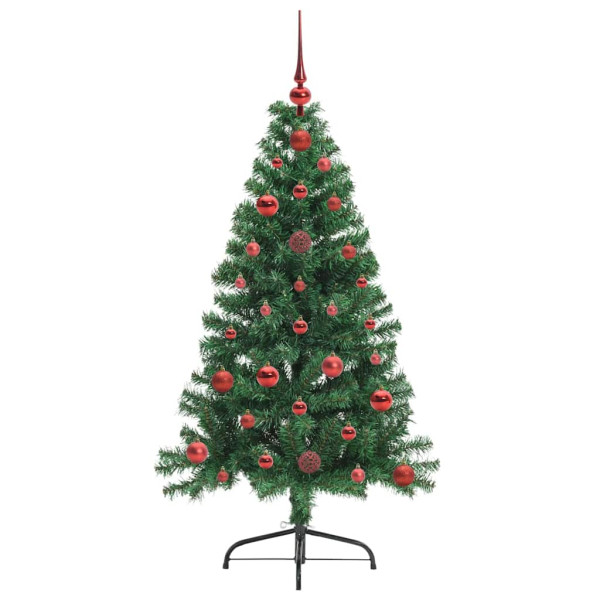 Árbol de Navidad Artificial Preiluminado Verde 120 cm PVC M 4