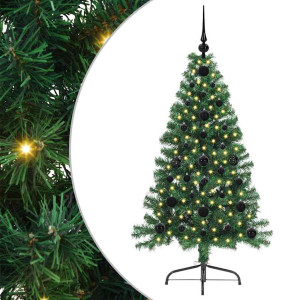 Árbol de Navidad Artificial Preiluminado Verde 120 cm PVC H