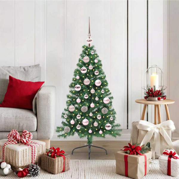 Árbol de Navidad Artificial Preiluminado Verde 120 cm PVC D