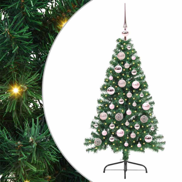 Árbol de Navidad Artificial Preiluminado Verde 120 cm PVC M 2