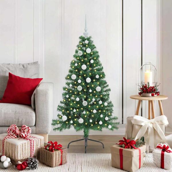 Árbol de Navidad Artificial Preiluminado Verde 120 cm PVC D