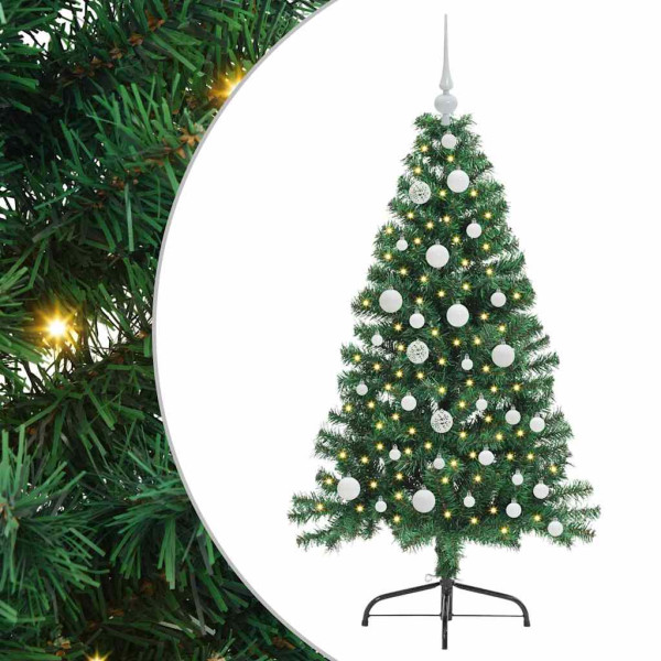 Árbol de Navidad Artificial Preiluminado Verde 120 cm PVC M 2