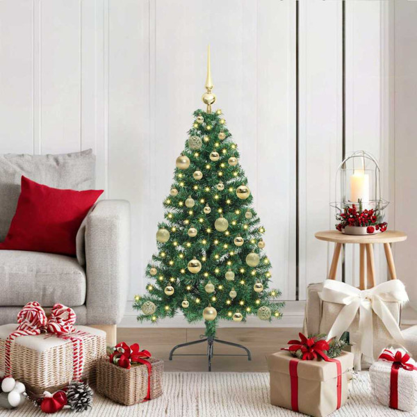 Árbol de Navidad Artificial Preiluminado Verde 120 cm PVC D