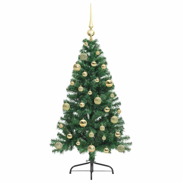 Árbol de Navidad Artificial Preiluminado Verde 120 cm PVC M 4