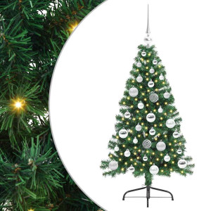 Árbol de Navidad Artificial Preiluminado Verde 120 cm PVC H