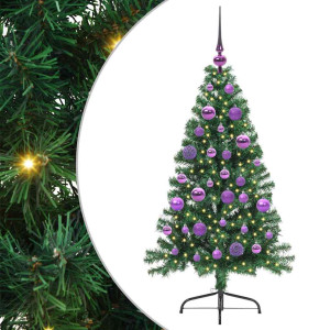 Árbol de Navidad artificial pre-iluminado Verde 120 cm PVC H