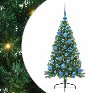 Árbol de Navidad Artificial Preiluminado Verde 120 cm PVC H
