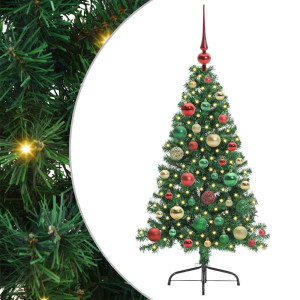 Árbol de Navidad Artificial Preiluminado Verde 120 cm PVC H