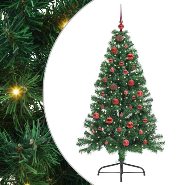 Árbol de Navidad Artificial Preiluminado Verde 150 cm PVC M 2