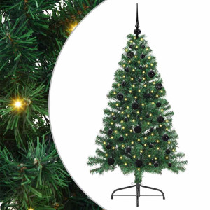 Árbol de Navidad Artificial Preiluminado Verde 150 cm PVC H