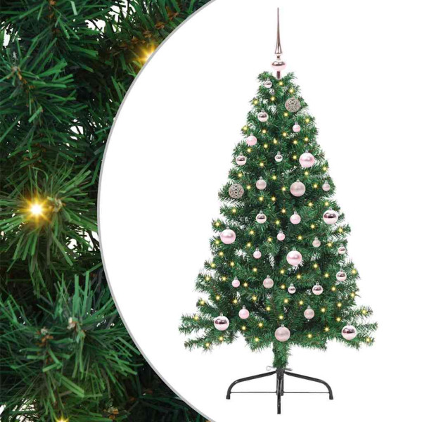 Árbol de Navidad Artificial Preiluminado Verde 150 cm PVC D