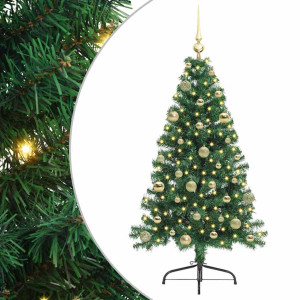 Árbol de Navidad Artificial Preiluminado Verde 150 cm PVC H