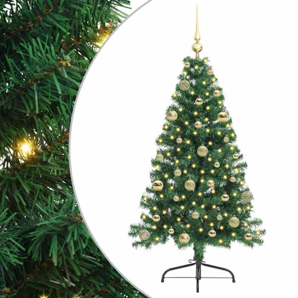 Árbol de Navidad Artificial Preiluminado Verde 150 cm PVC M 2