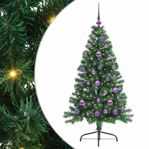 Árbol de Navidad Artificial Preiluminado Verde 150 cm PVC M 2